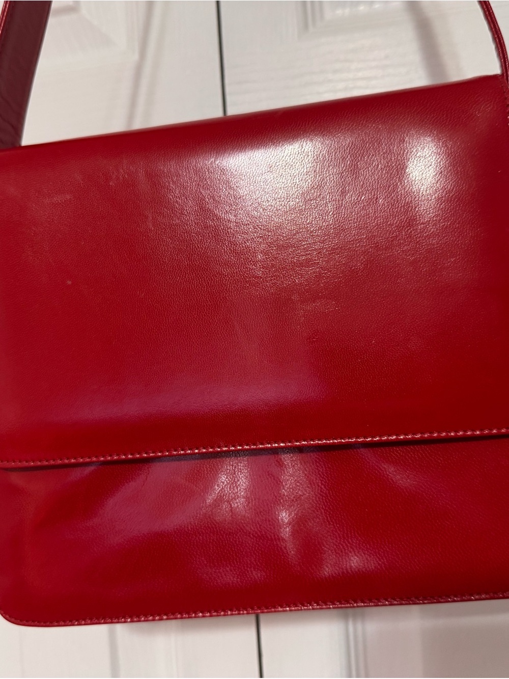 Red Leather Shoulder Bag - Saks fifth Avenue